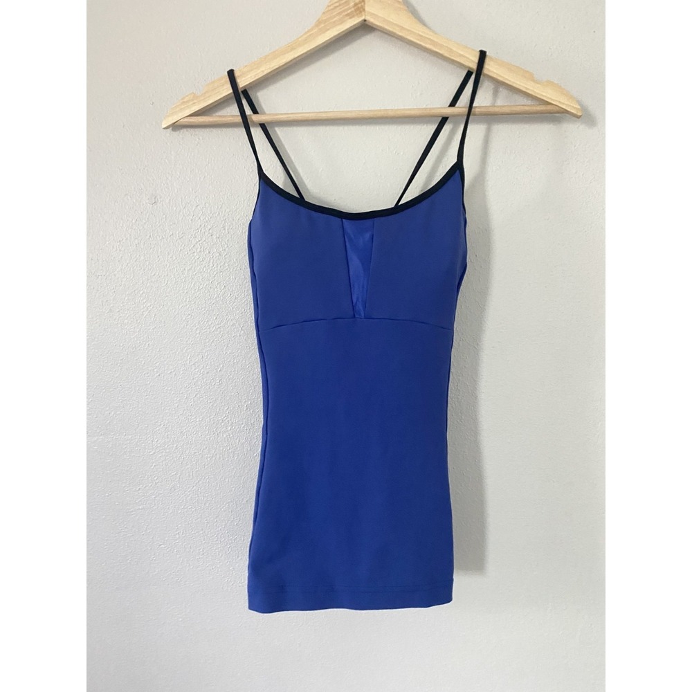 Alo Yoga Tank Top Cobalt‎ Blue Women Sz XS Criss Cross Back